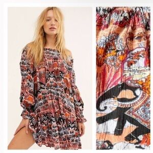 Free People See Ya There Elephant Print Dress Medium
